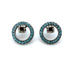 Earrings By Mariana Twist and Shout Coll. Halo Turquoise and Metallic Swarovski Crystals