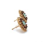 Earrings By Mariana Woman Floral Opal, Chocolate Brown and Aurum Swarovski Crystals - Image 3