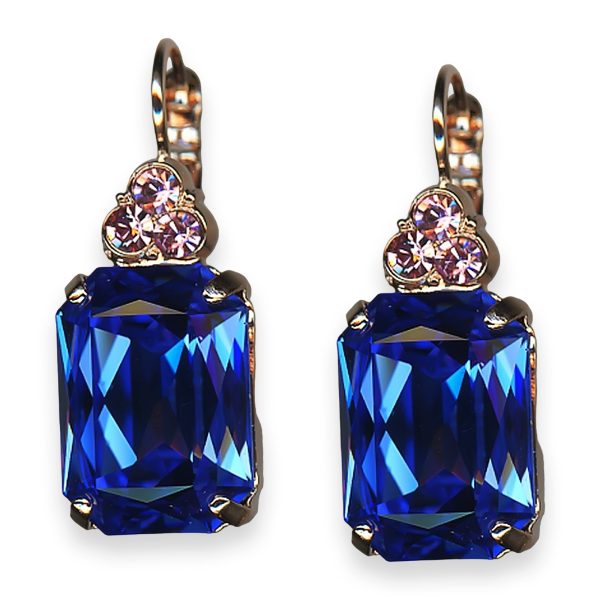 Mariana Earrings Kiss From A Rose Coll. Elegant Capri Blue & Lt Rose Austrian Crystals