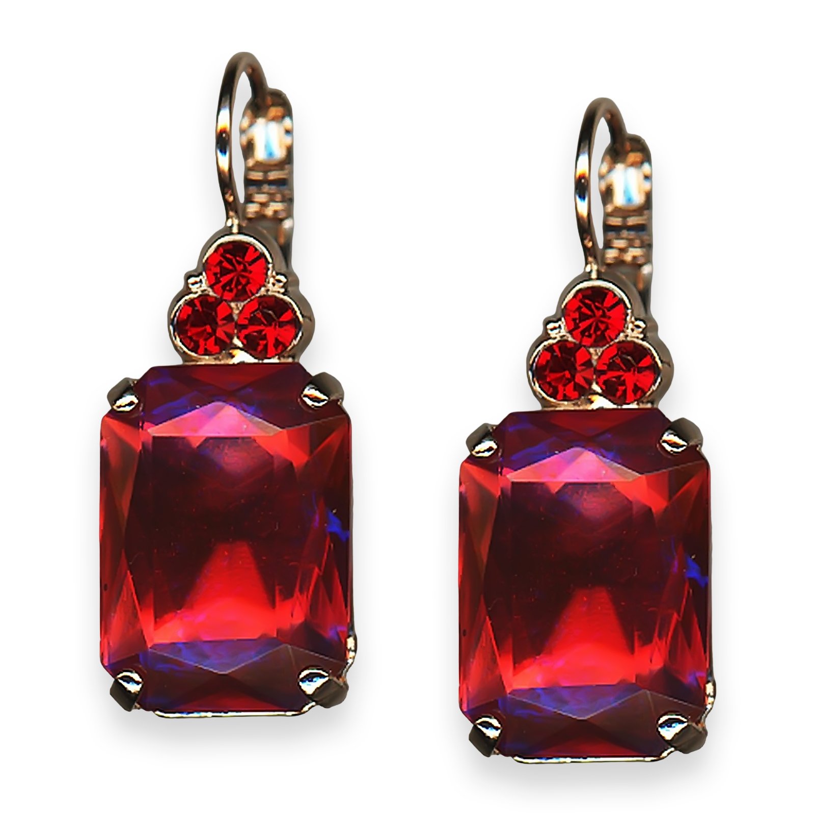 E-1225-1-1135-RG6 (1) Mariana Earrings Sorbet Delight Coll. Stunning Siam & Padparadscha Austrian Crystals - Image 1