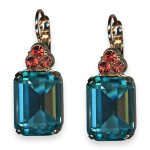 Mariana Earrings Romancing In Rio Coll. Gorgeous Aquamarine & Rose Austrian Crystals - Image 2