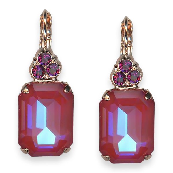 Mariana Earrings My Treasures Coll. Glitzy Royal Red & Fuchsia Austrian Crystals