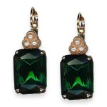 Earrings By Mariana Woman Exquisite Emerald and Pearl swarovski Crystals