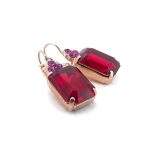 Earrings By Mariana Firefly Natures Coll. Fab Red & Fuchsia Austrian Crystals - Image 3