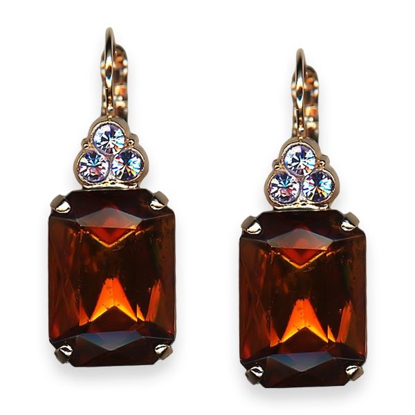 Mariana Earrings My Treasures Coll. Classy Topaz & Silk Austrian Crystals