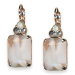 Earrings By Mariana Woman Elegant White Opal and Lt Chrome Swarovski Crystals - Image 2