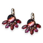 Earrings By Mariana Woman Beautiful Peach and Fuchsia Swarovski Crystals - Image 2