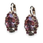 Mariana Earrings Bohemian Rhapsody Coll. Glamorous Lt Amethyst, Lt Rose, & Aurum Austrian Crystals - Image 3