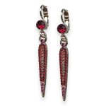 Mariana Earrings Firefly Coll. Fashionable Red, Rose Peach, & Fuchsia Austrian Crystals - Image 3