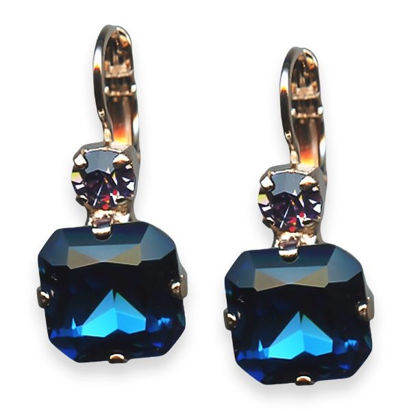 Mariana Earrings Electra Coll. Gorgeous Montana Blue & Tanzanite Austrian Crystals