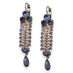 Mariana Earrings Electra Coll. Stunning Sapphire, Montana Blue, & Tanzanite Austrian Crystals - Image 3