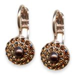 Earrings By Mariana Woman Charming Smoked Topaz and Chocolate Brown Swarovski Crystals