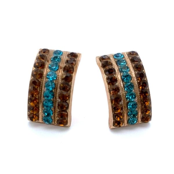 Earrings By Mariana My Treasures Coll. Gorgeous Topaz and Blue Zircon Swarovski Crystals