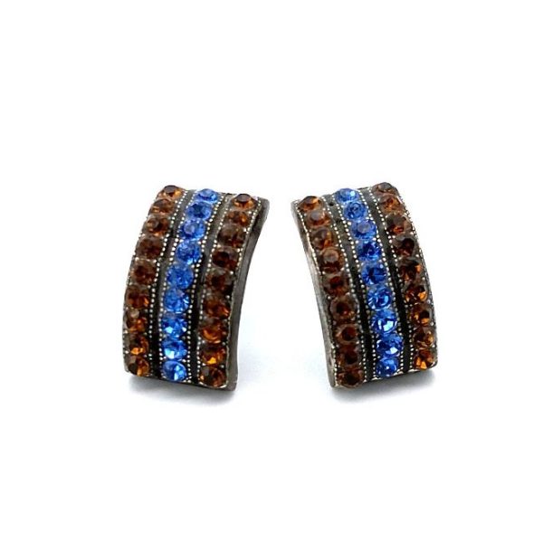 Earrings By Mariana My Treasures Coll. Fab Topaz and Sapphire Swarovski Crystals