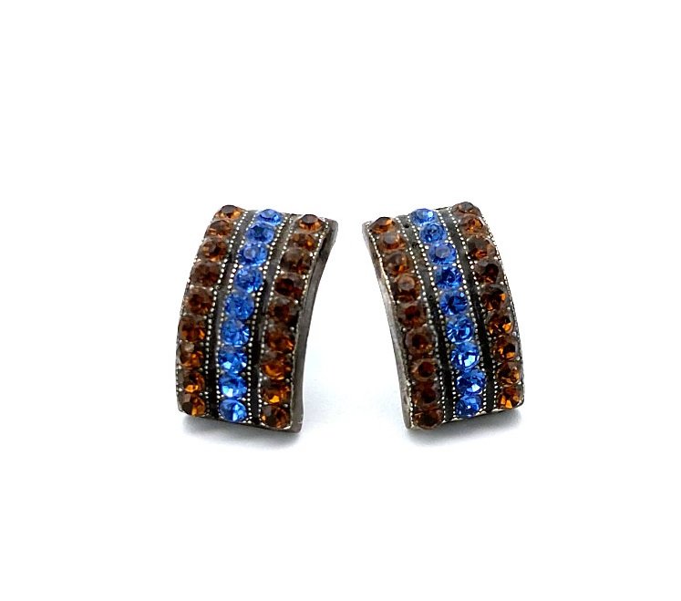E-1359-757-BR2 (1) Earrings By Mariana My Treasures Coll. Fab Topaz and Sapphire Swarovski Crystals - Image 1