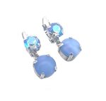 Earrings By Mariana Cocktail Hour Coll. Shimmering AB and Frosted Blue Swarovski Crystals - Image 4