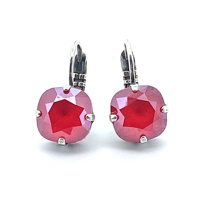 E-1470-1-250-SP6 (1) Earrings By Mariana My Treasures Coll. Sophisticated Royal Red Swarovski Crystals - Image 1
