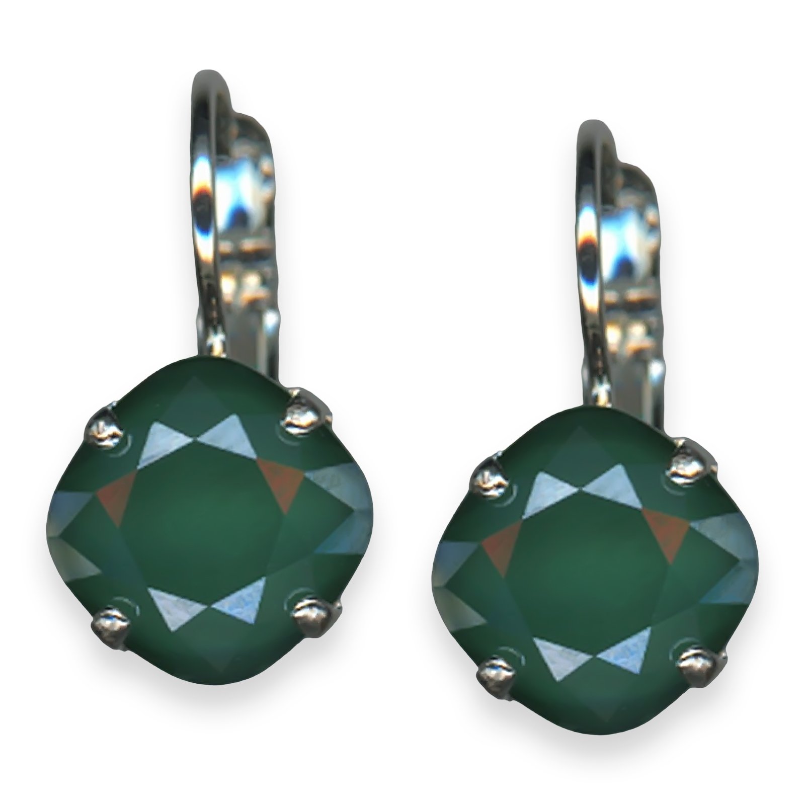 E-1470-1-252-SP6 (1) Mariana Earrings My Treasures Coll. Gorgeous Royal Green Austrian Crystals - Image 1