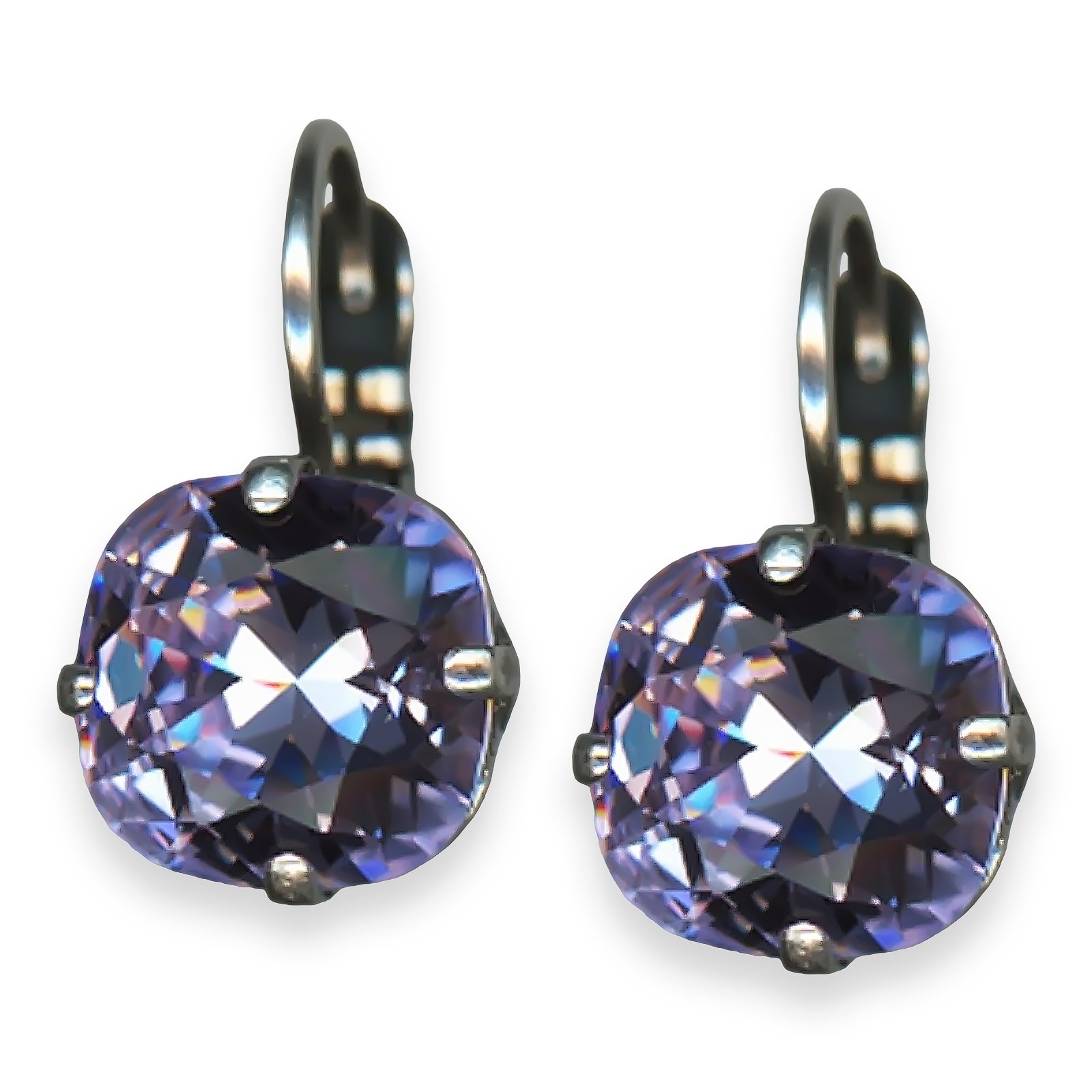 E-1470-1-371-SP6 (1) Earrings By Mariana Woman Glamorous Violet Swarovski Crystals - Image 1