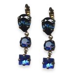 Mariana Earrings Electra Coll. Simply Elegant Montana Blue, Heliotrope, & Sapphire Austrian Crystals - Image 3