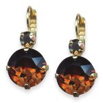 Mariana Earrings Dancing in the Moonlight Coll. Gorgeous Smoked Topaz & Aurum Austrian Crystals - Image 3