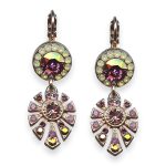 Mariana Earrings Bohemian Rhapsody Coll. Sophisticated Amethyst, Sand Opal, Cyclamen Opal, & Aurum Austrian Crystals - Image 2