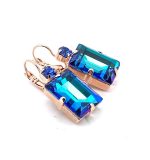 Earrings By Mariana Woman Bermuda Blue and Sapphire Swarovski Crystals - Image 2