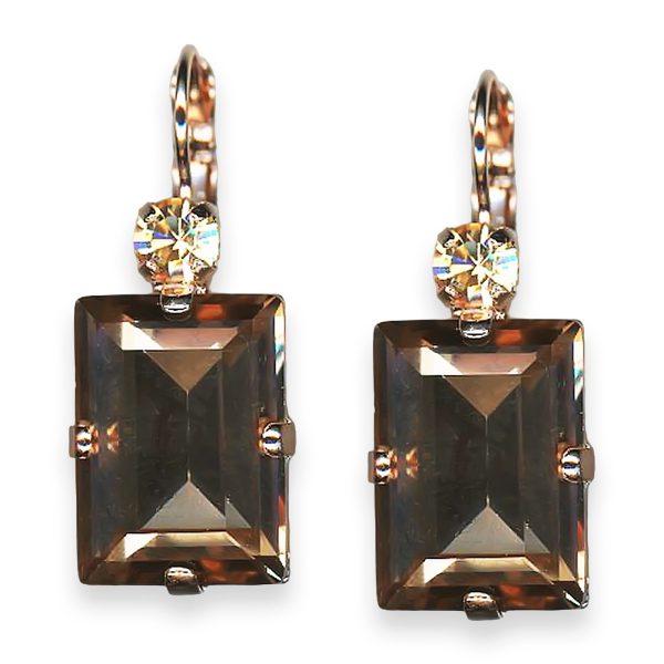 Mariana Earrings My Treasures Coll. Glamorous Golden Shadow & Lt Colorado Topaz Austrian Crystals