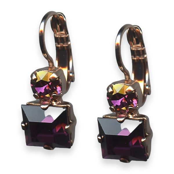 Earrings By Mariana Woman Alluring Amethyst Swarovski Crystals