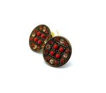 Earrings By Mariana My Treasures Coll. Exquisite Coral, Lt Colorado Topaz, & Orange Swarovski Crystals - Image 2