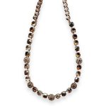 Mariana Necklace Dancing in the Moonlight Coll. Fab Smoked Topaz, Aurum, & Lt Colorado Topaz Austrian Crystals