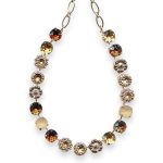 Mariana Necklace Dancing in the Moonlight Coll. Charming Smoked Topaz, Sand Opal, Lt Colorado Topaz, Aurum, & Chocolate Brown Austrian Crystals