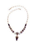 Necklace By Mariana Bohemian Rhapsody Coll. Amethyst and Rose Swarovski Crystals