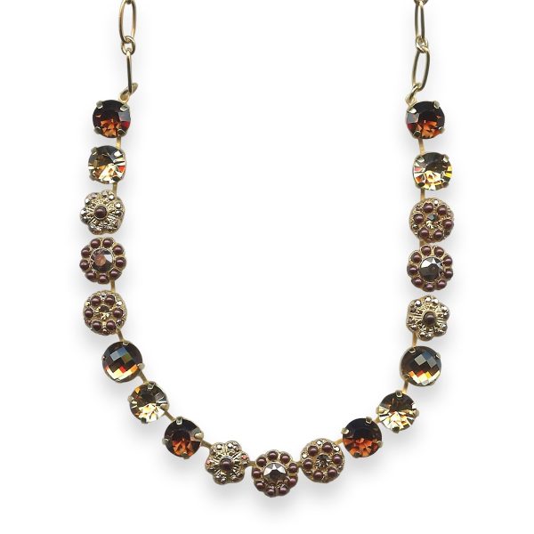 Mariana Necklace Dancing in the Moonlight Coll. Lovely Smoked Topaz, Lt Colorado Topaz, Chocolate Brown, & Aurum Austrian Crystals