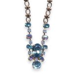 Necklace By Mariana Cocktail Hour Coll. Glamorous Aqua and Frosted Blue Swarovski Crystals - Image 3