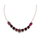 Necklace By Mariana Woman Glamorous Red, Rose Peach and Fuchsia Swarovski Crystals - Image 3