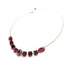 Necklace By Mariana Woman Glamorous Red, Rose Peach and Fuchsia Swarovski Crystals - Image 2