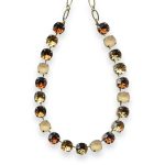 Mariana Necklace Dancing in the Moonlight Coll. Alluring Smoked Topaz, Lt Colorado Topaz, & Sand Opal Austrian Crystals