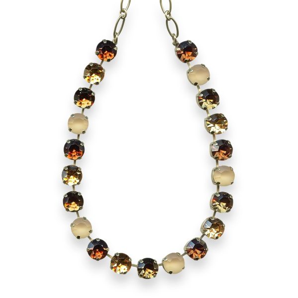 Mariana Necklace Dancing in the Moonlight Coll. Alluring Smoked Topaz, Lt Colorado Topaz, & Sand Opal Austrian Crystals