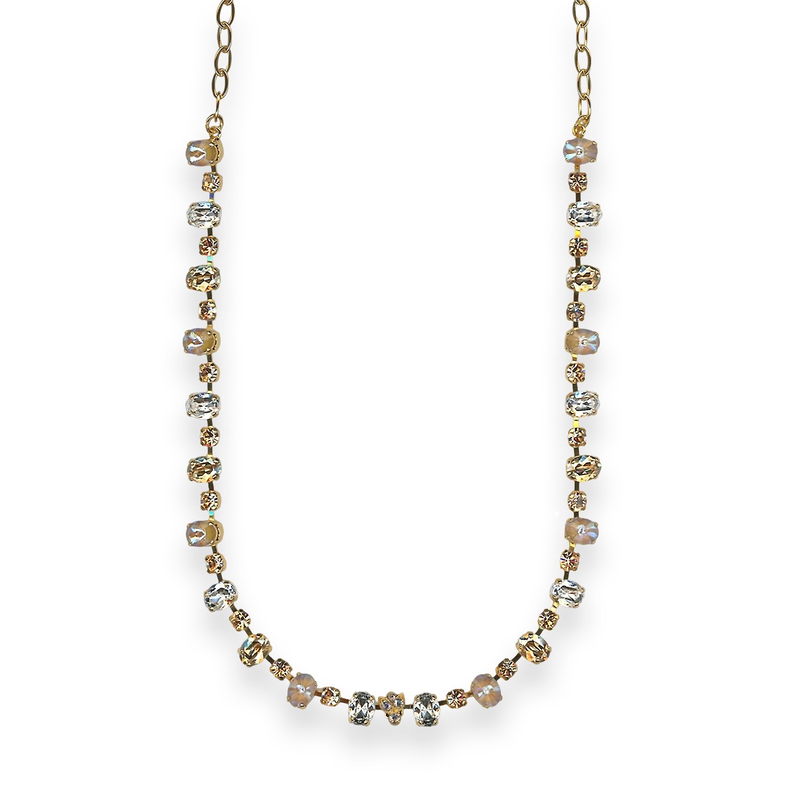 N-3508-1-1125-YG (1) Necklace By Mariana Woman Glitzy Sun Kissed Horizon and Golden Shadow Swarovski Crystals - Image 1