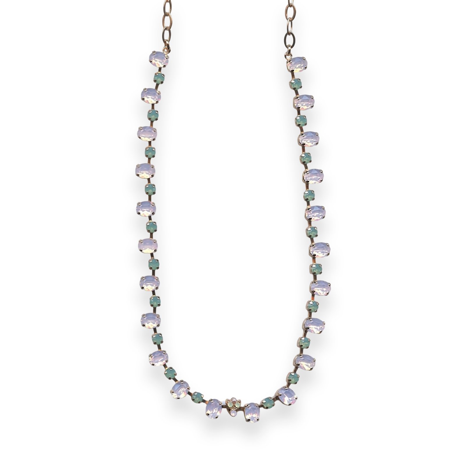 N-3508-1-1342-RG (1) Necklace by Mariana Morning Glory Coll. Charming Pacific Opal & Rose Opal Austrian Crystals - Image 1
