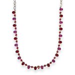 Necklace by Mariana Woman Glamorous Red and Fuchsia Swarovski Crystals