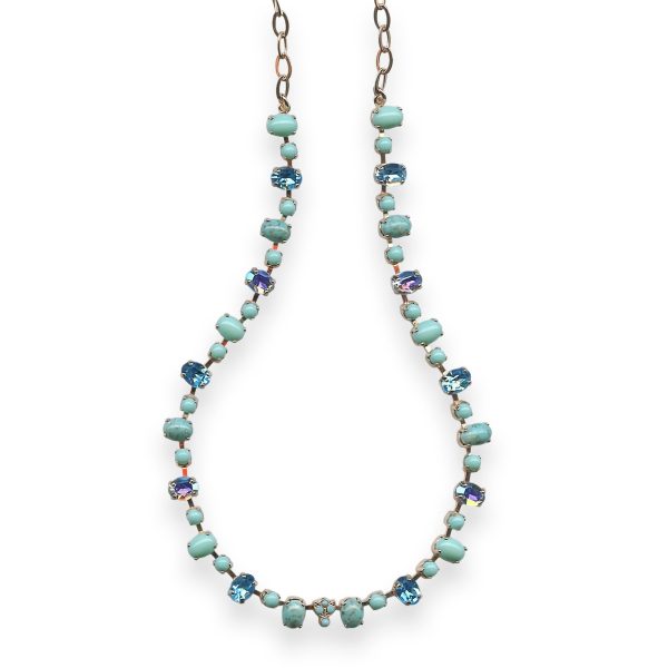 Necklace by Mariana Bliss Coll. Charming Turq, Vitral Light, & Aquamarine Austrian Crystals