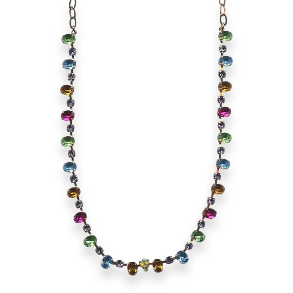 Necklace by Mariana Cuba Coll. Sassy Peridot, Violet, Aquamarine, Yellow, & Fuchsia Austrian Crystals