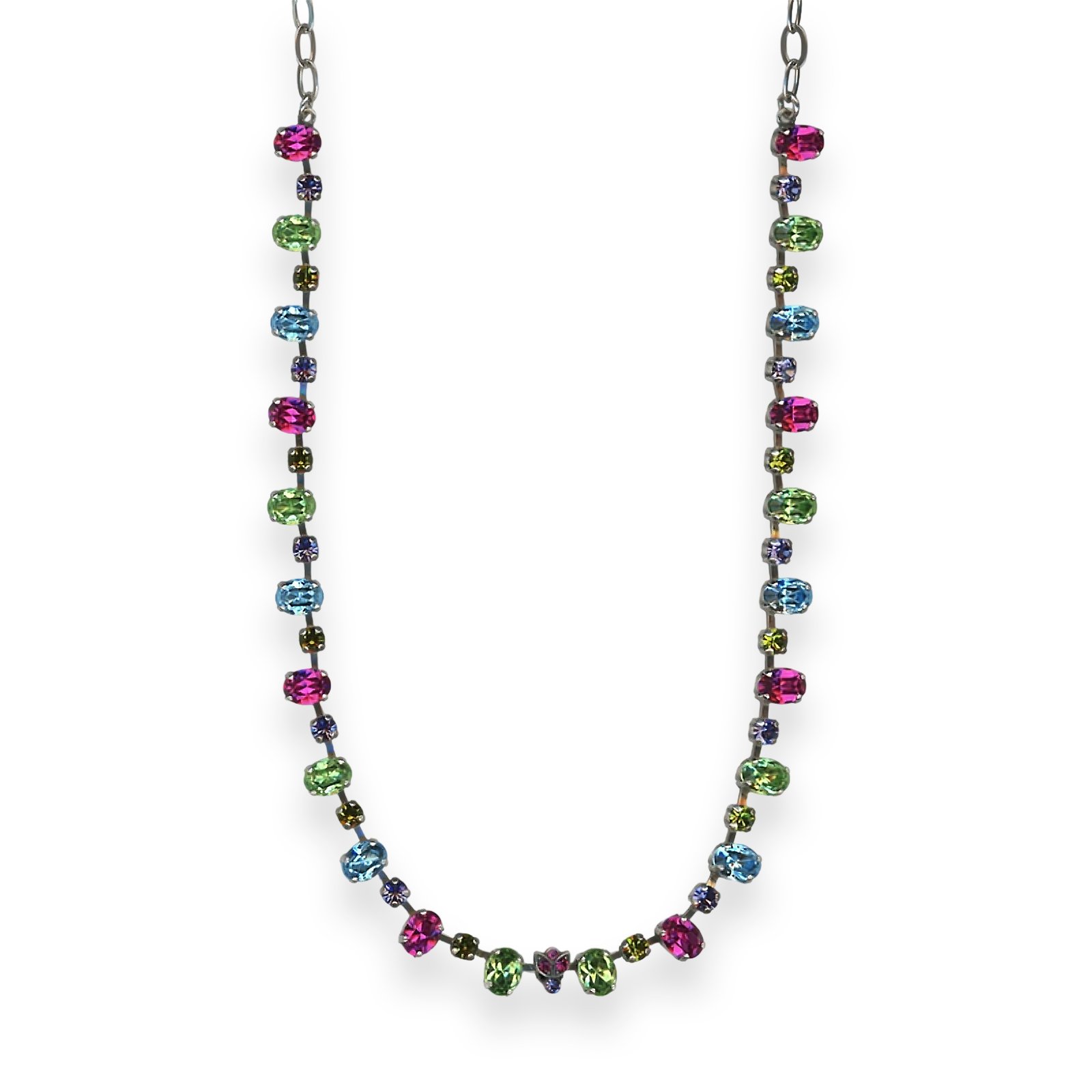 N-3508-1-333-2-SP (1) Necklace by Mariana My Treasures Coll. Adorable Chrysolite, Violet, Fuchsia, & Aquamarine Austrian Crystals - Image 1