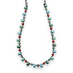 Necklace by Mariana Moondrops Coll. Turq Blue, Red Coral, & Turq Green Austrian Crystals - Image 3