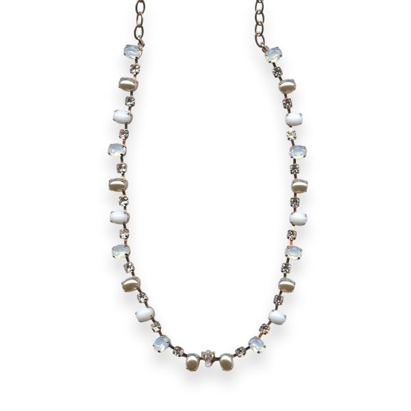 Necklace by Mariana Forever Coll. Timeless Pearl, White Opal, & Clear Austrian Crystals