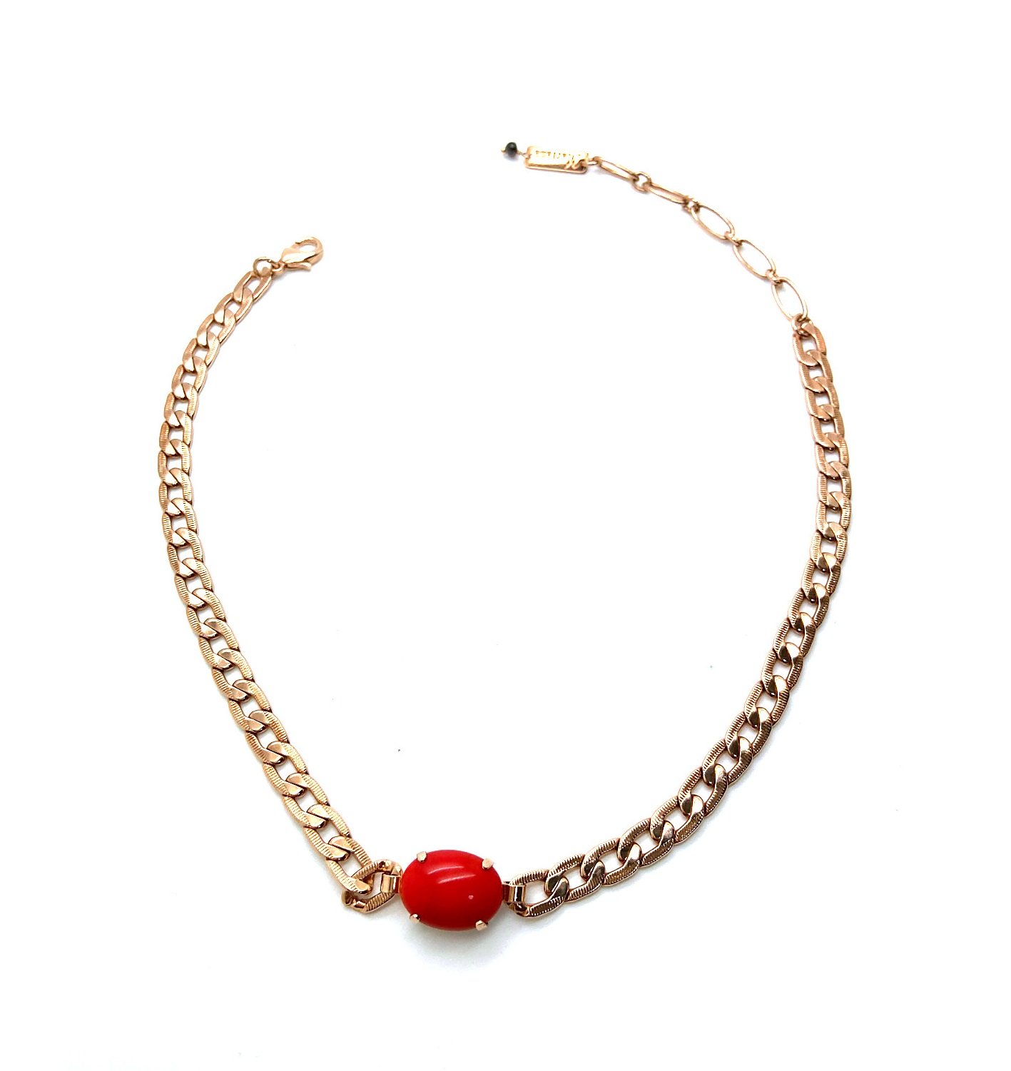 N-3610-10-127-RG (1) Necklace By Mariana My Treasures Coll. Stunning Red Coral Swarovski Crystals - Image 1
