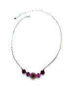 Necklace Pendant By Mariana Woman Elegant Red and Fuchsia Swarovski Crystals - Image 2
