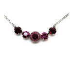 Necklace Pendant By Mariana Woman Elegant Red and Fuchsia Swarovski Crystals